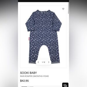 Sooki Baby Navy Rain Romper